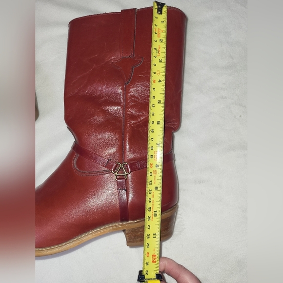 Miss Capezio Pull On Equestrian Style Boots Size 7 Gold Harness Detail Red Brown - Picture 4 of 15